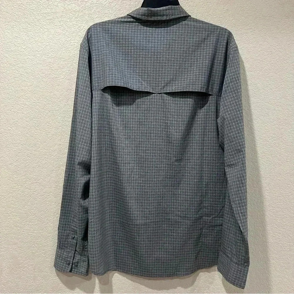 Prana Garvan Long Sleeve Shirt Gray Men's Size Large Outdoor Active # M21212643 - Picture 2 of 16